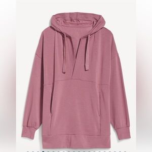 Old Navy Live-In Cozy-Knit French-Terry Tunic Hoodie for Women Rosebloom XL NWT